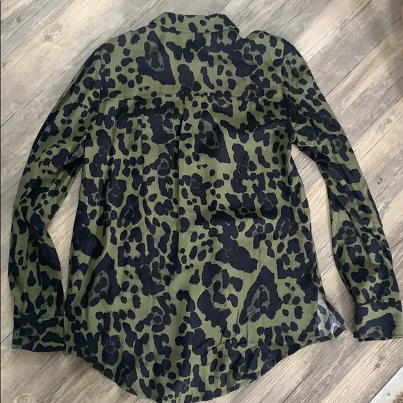 Topshop Khaki Leopard Shirt - Picture 6 of 11